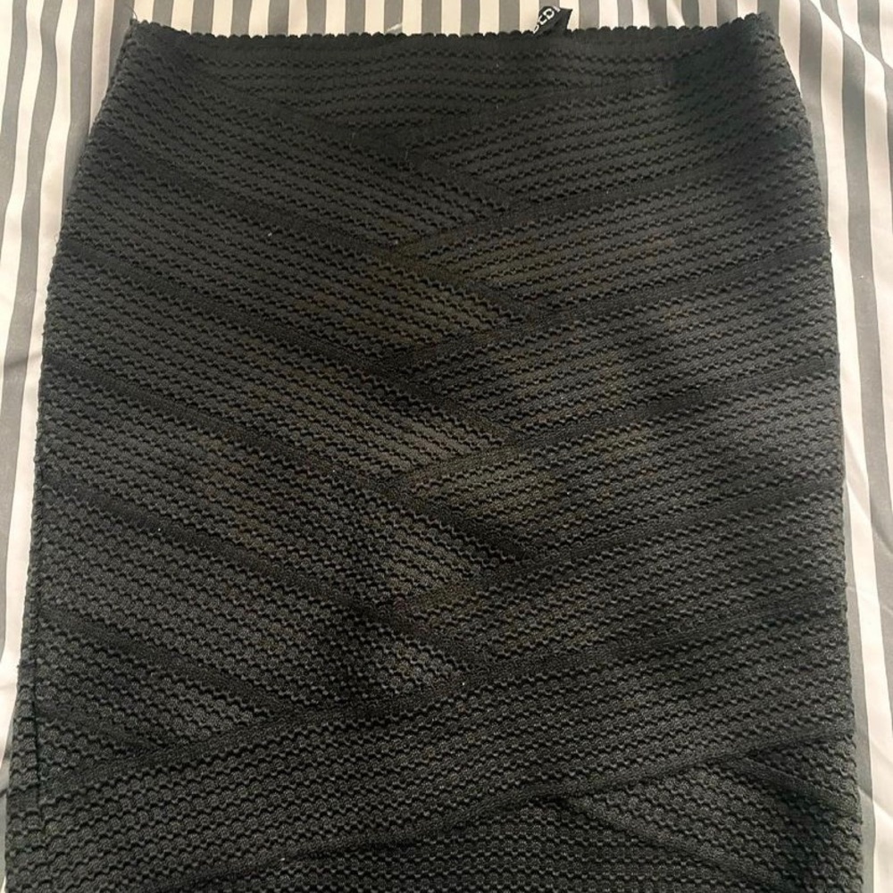 black mini skirt